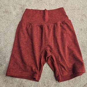 Women's Red High-Waisted Shorts